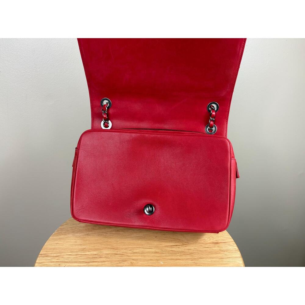Authentic Chanel Matelasse Red Calfskin Leather Cocomark Shoulder Bag w/ COA - Picture 11 of 16